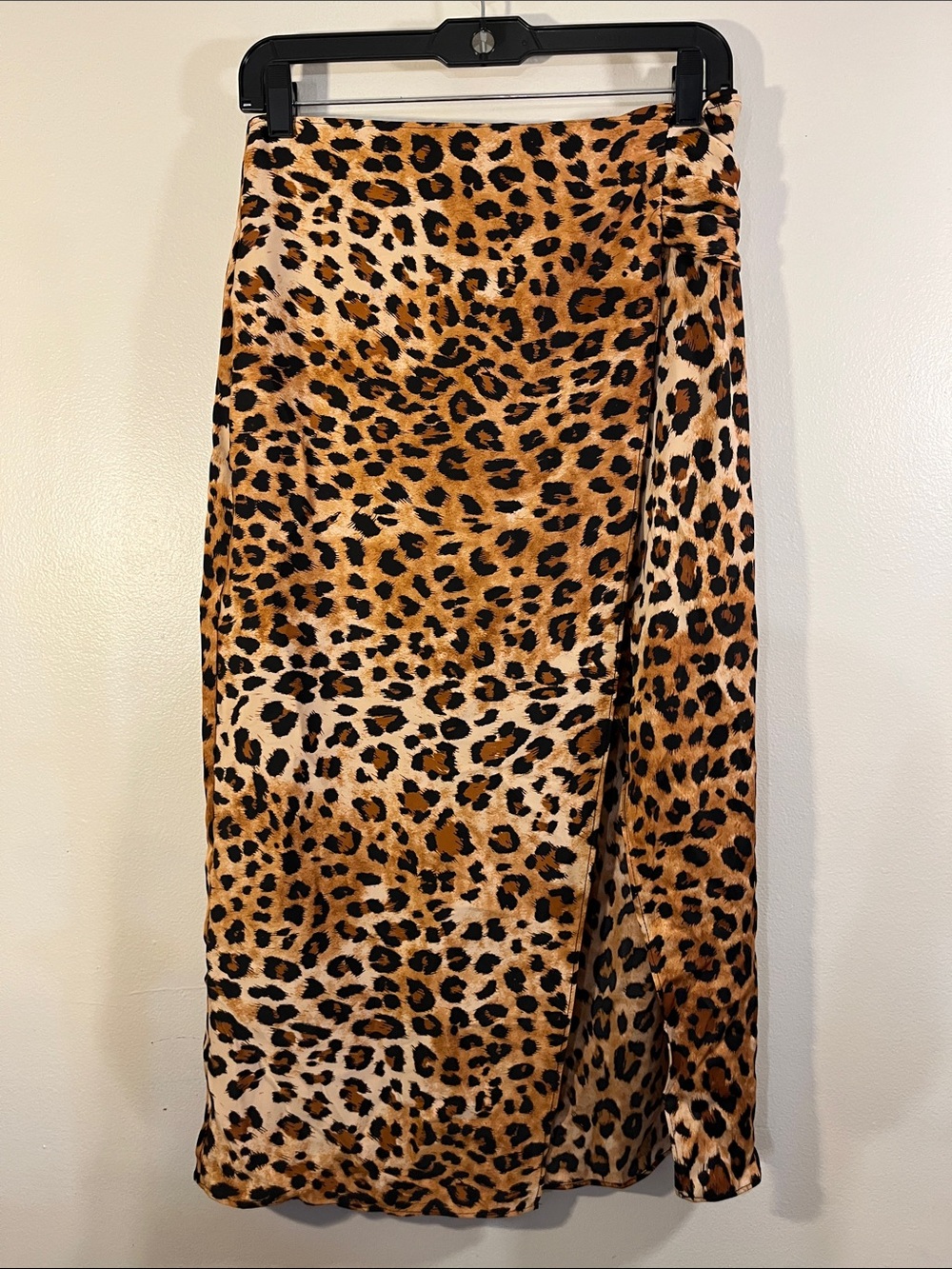 Zara Leopard-Print Midi Skirt in Brown, Black and Cream